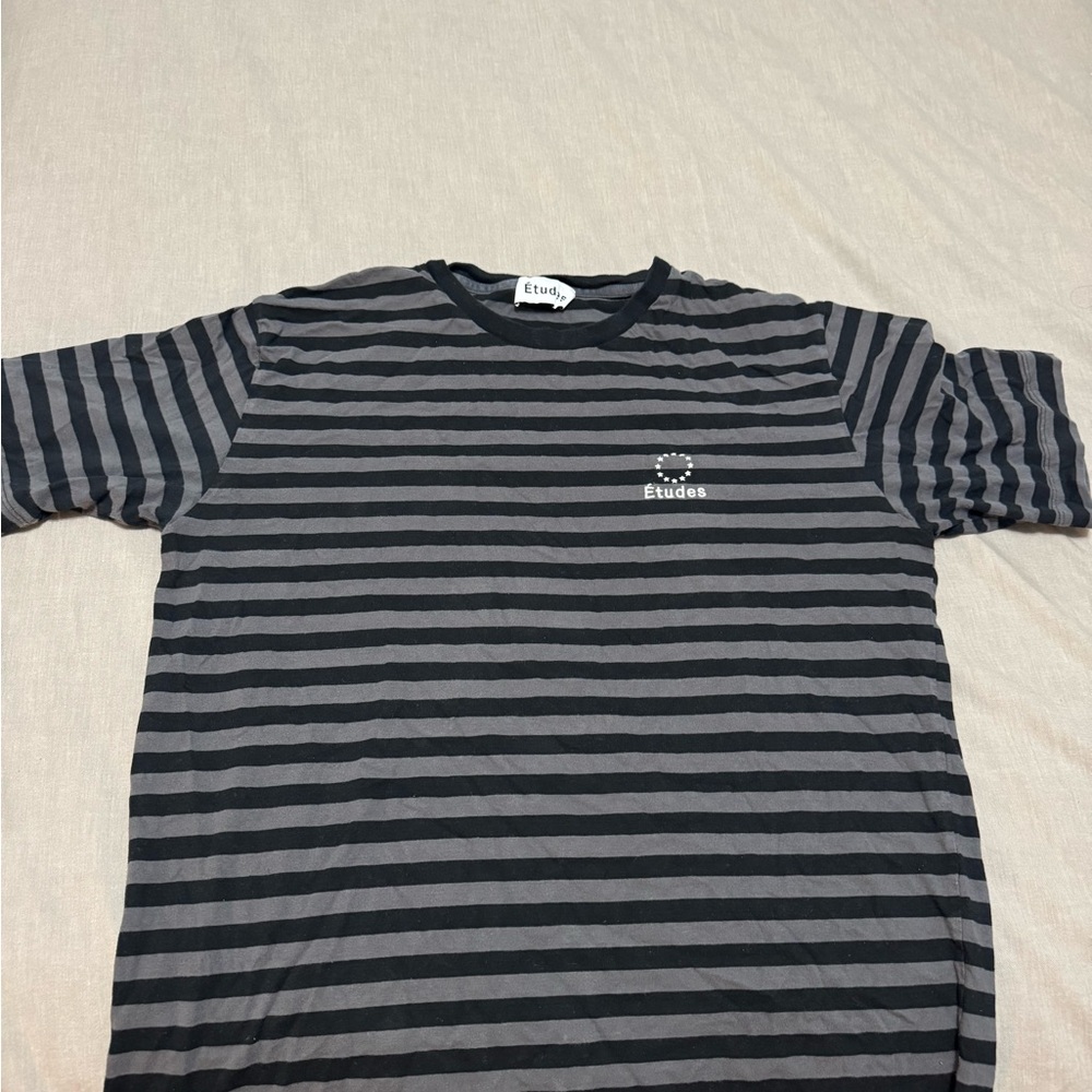 Etudes Studio Black and Gray Striped Tee